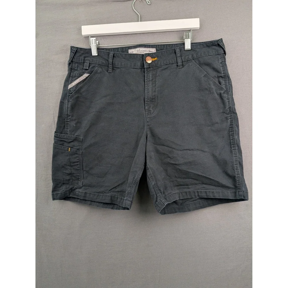 Ariat Rebar Made Tough Shorts Mens 32 Black Perfect‎ Rise Straight
